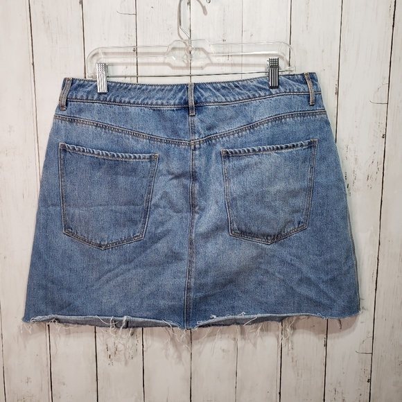 Old Navy Women's Blue Cotton Denim Raw Hem Skirt - Picture 3 of 5